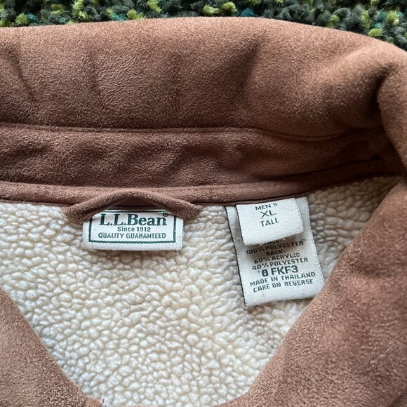 LL Bean Faux Suede Lined Jacket (XL Tall) - Picture 2 of 9